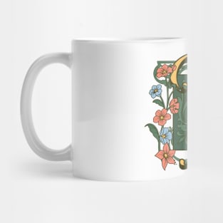 Art Nouveau Letter P, Ornamental Letter P, Art Deco Mug